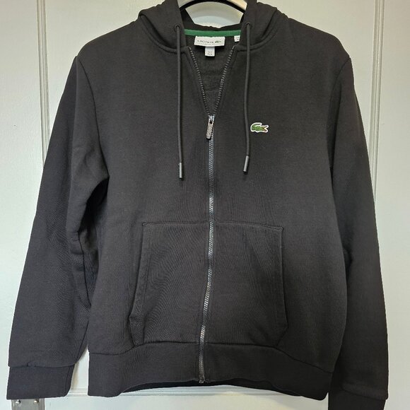 Lacoste Classic Fit Zip Up Hoodie - Black Size M - Picture 1 of 6